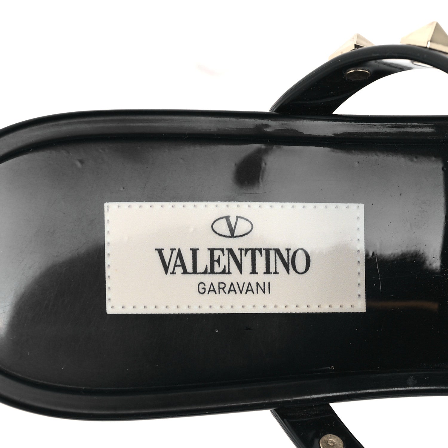 Valentino Garavani PVC Jelly Rockstud Caged Flat Thong Sandals 38 Black 8 of 8