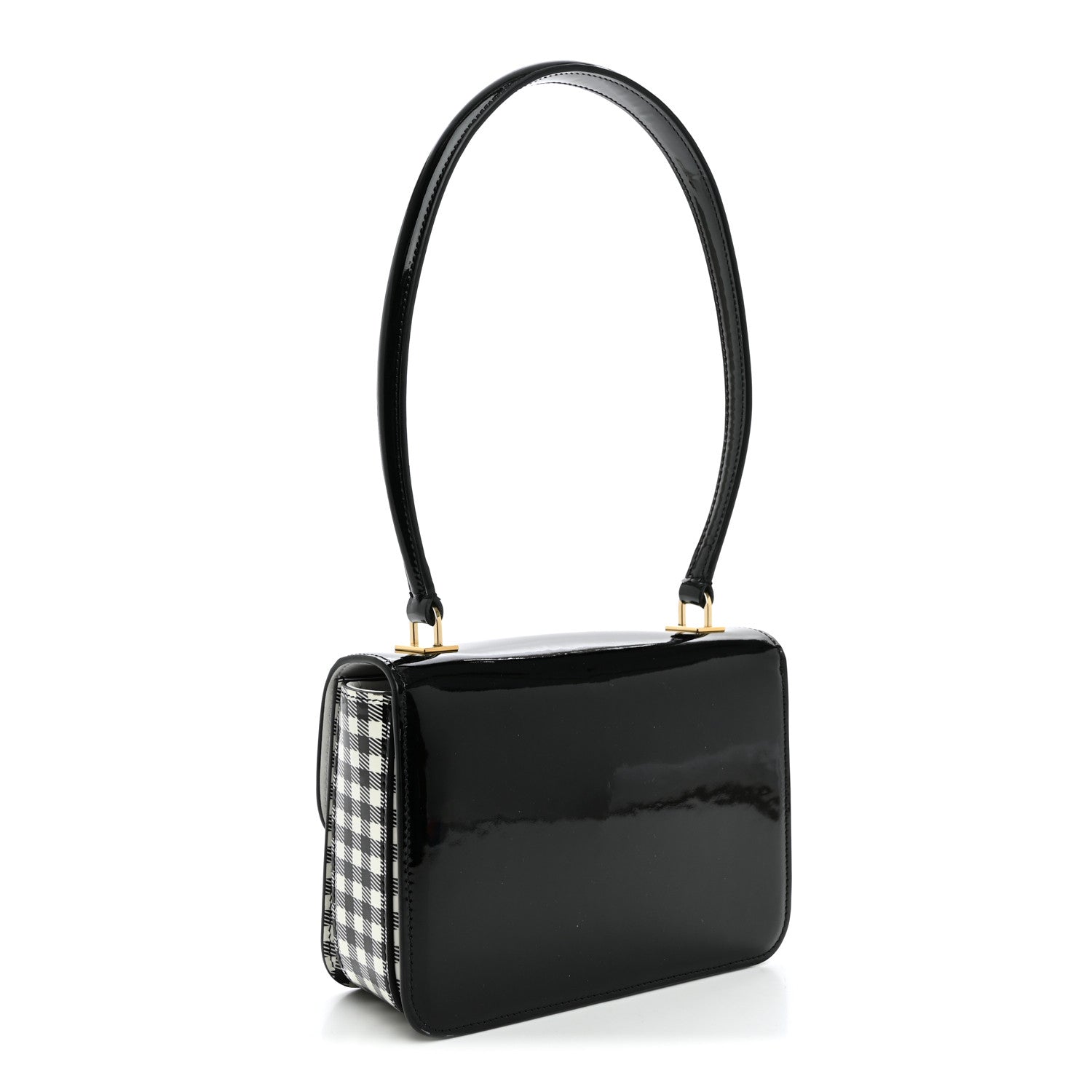 Celine Patent Teen Vichy Garance Black White 2 of 8