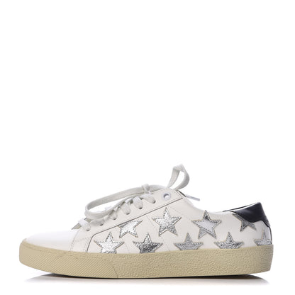 Saint Laurent Nappa Womens Star Court Sneakers 36 Off White 1 of 11
