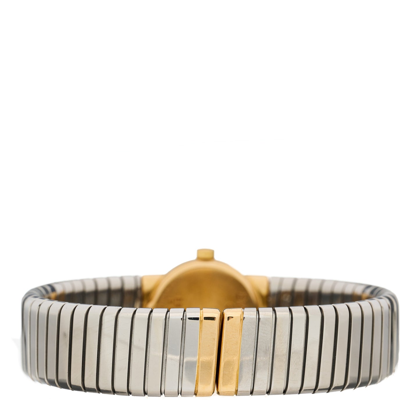 Stainless Steel 18K Yellow Gold 19mm Tubogas Quartz Watch Black