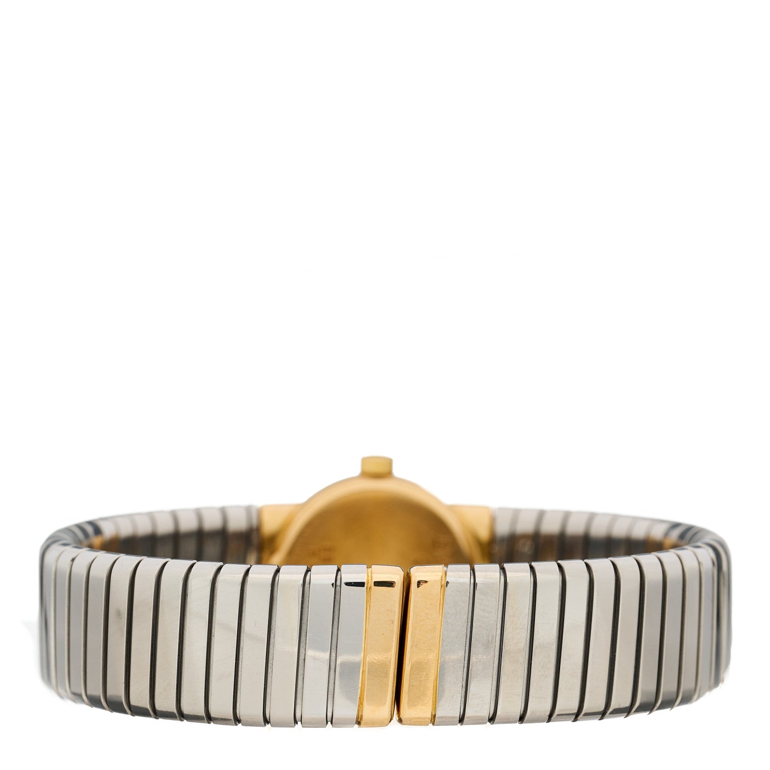 Bulgari Stainless Steel 18K Yellow Gold 19mm Tubogas Quartz Watch Black 3 of 4