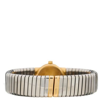 Bulgari Stainless Steel 18K Yellow Gold 19mm Tubogas Quartz Watch Black 3 of 4