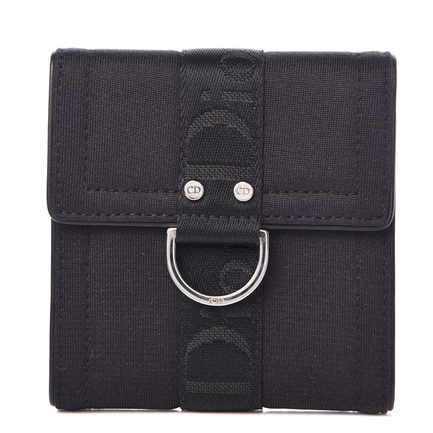 Nylon Logo Compact Wallet Black