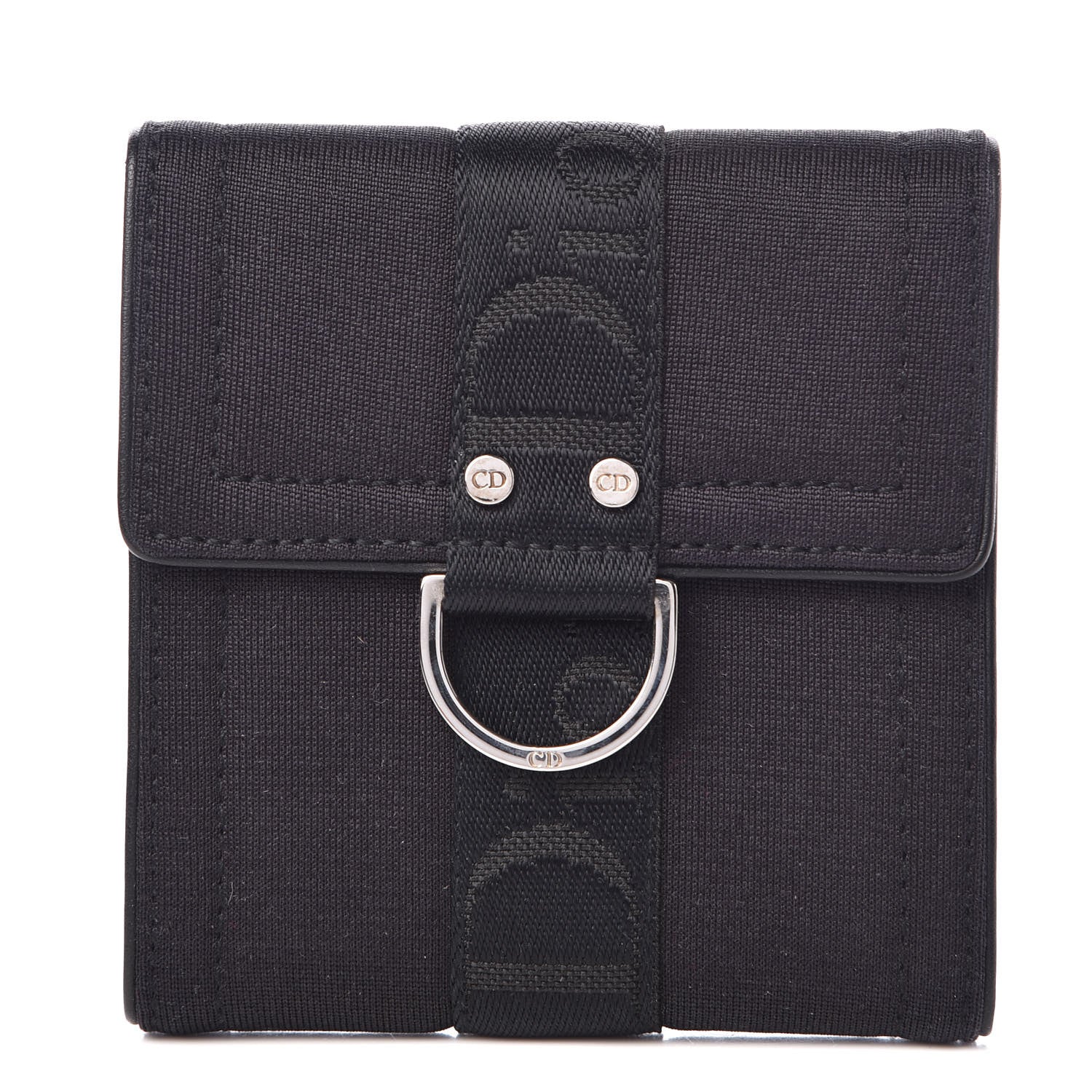 Christian Dior Nylon Logo Compact Wallet Black 1 of 6