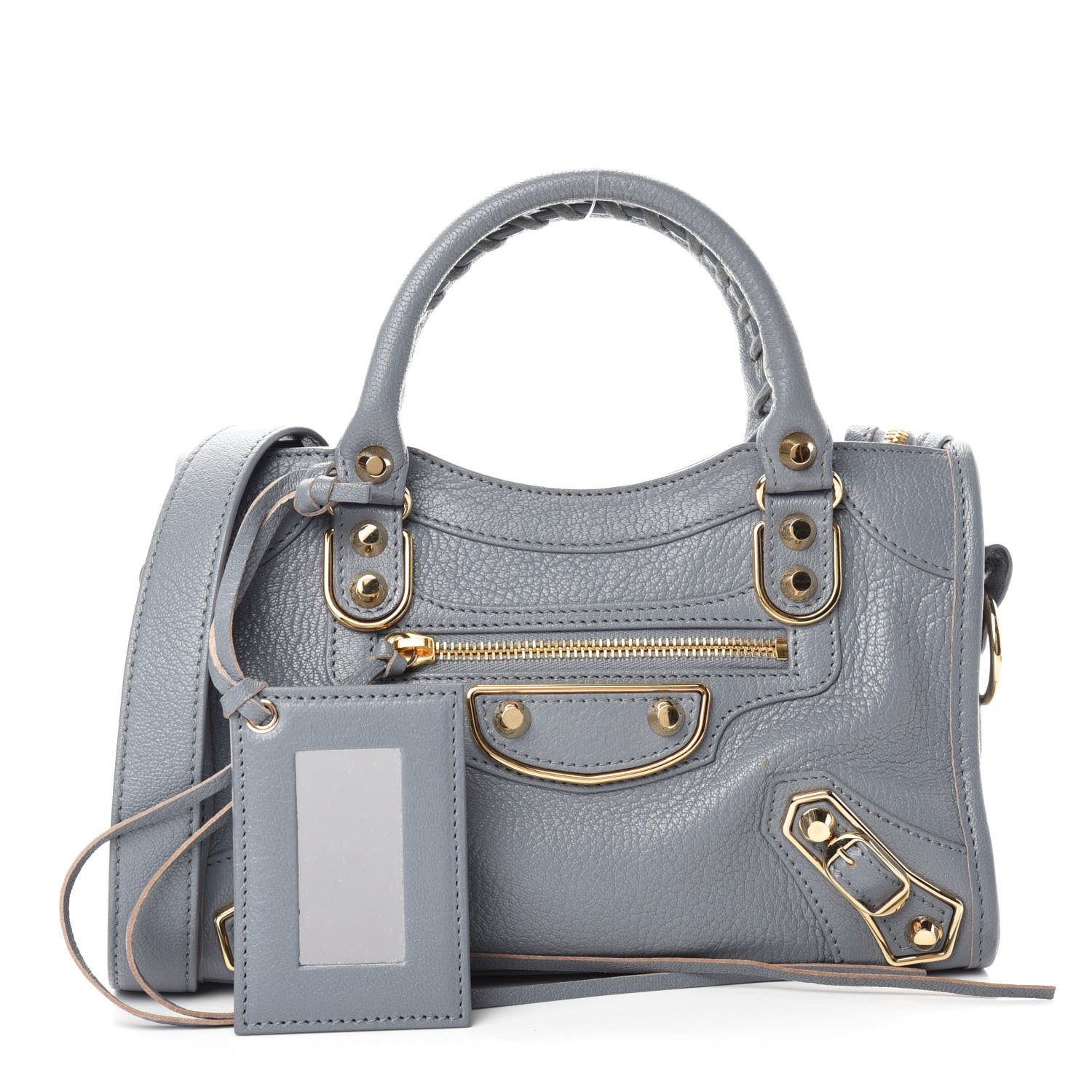Balenciaga Chevre Gold Metallic Edge Hardware Mini City Bleu Acier 1 of 10