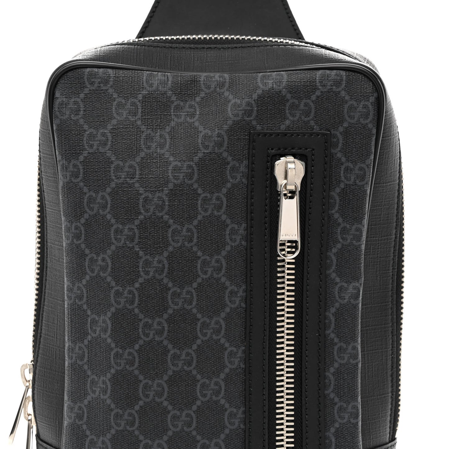 GG Supreme Monogram Web Belt Bag Black Grey