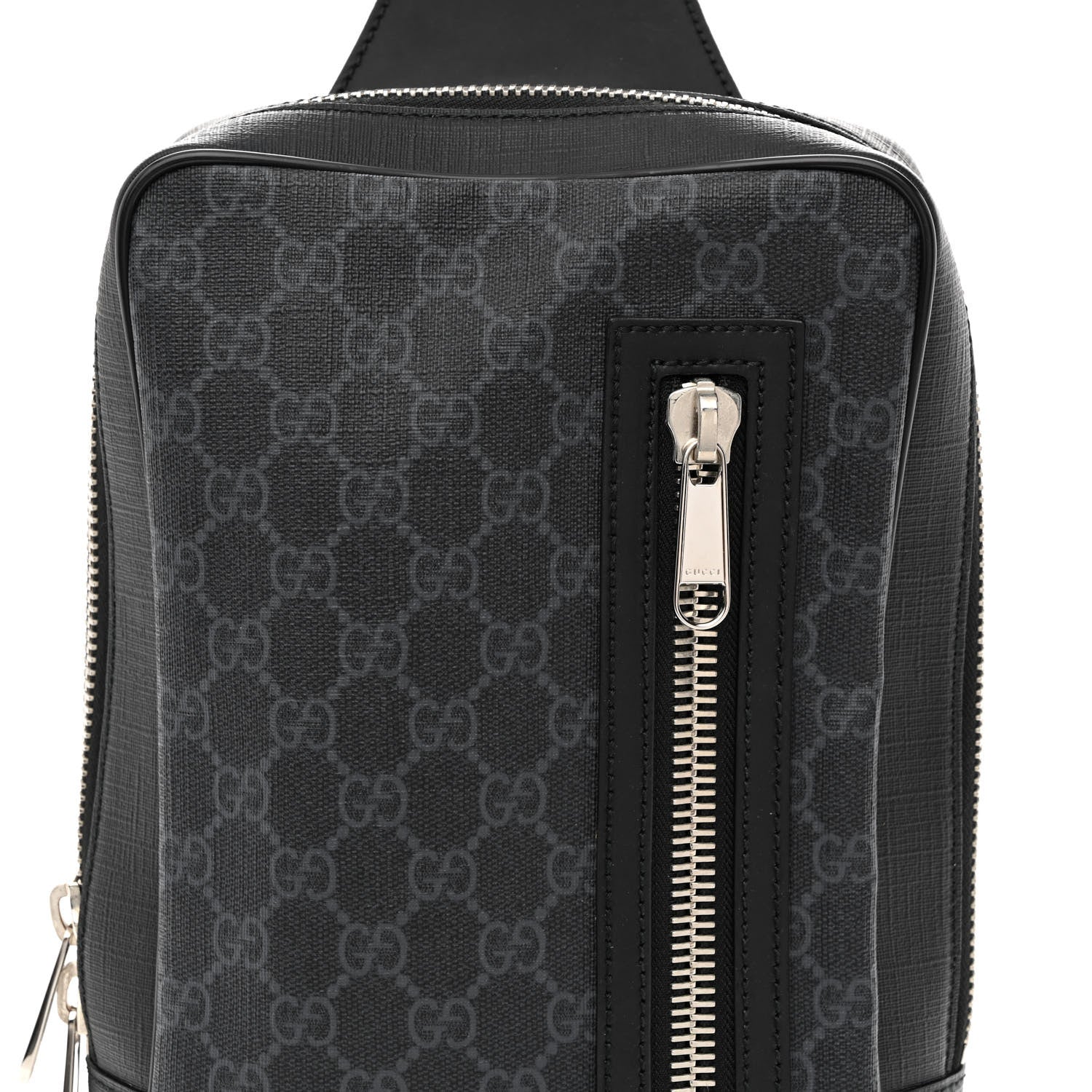 Gucci GG Supreme Monogram Web Belt Bag Black Grey 8 of 10