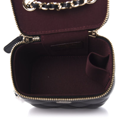 Chanel Lambskin Quilted Mini Vanity Case With Chain Black 5 of 11