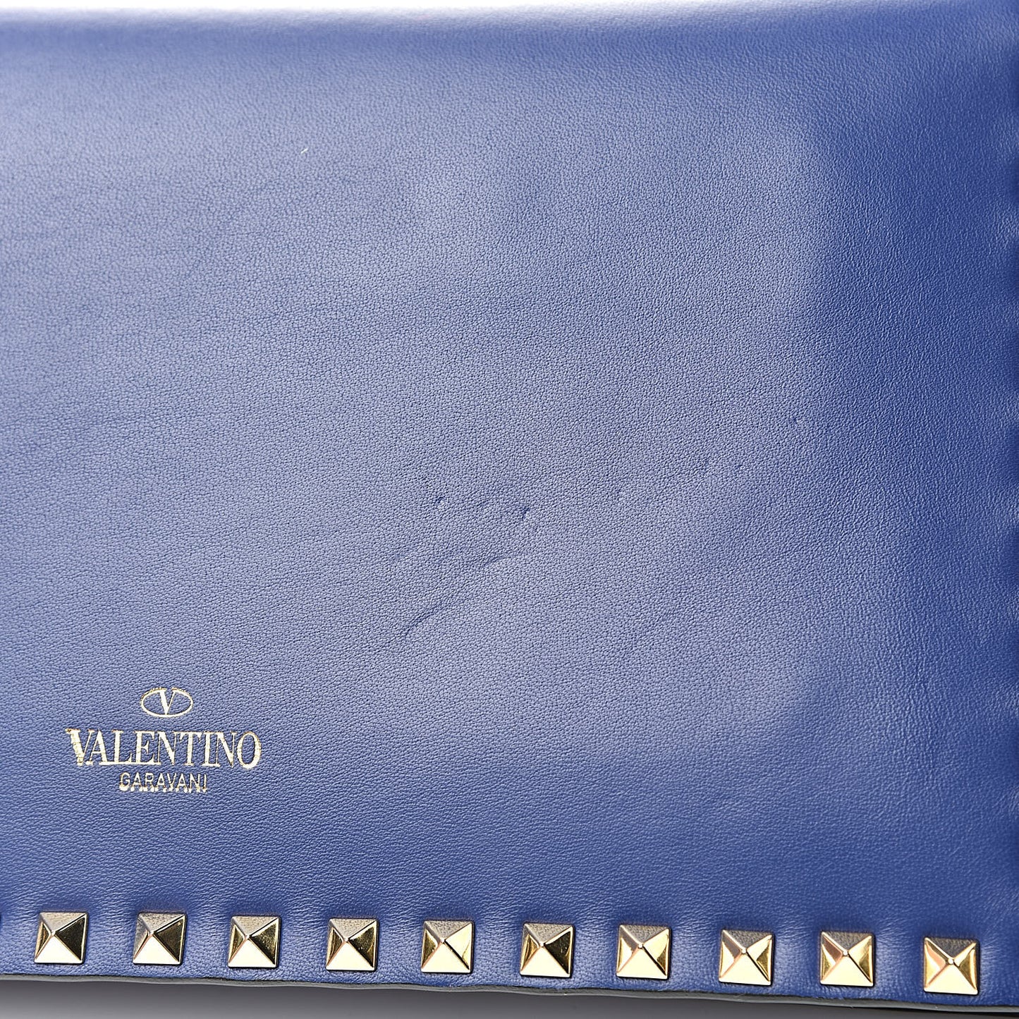 Nappa Rockstud Wristlet Clutch Blue China
