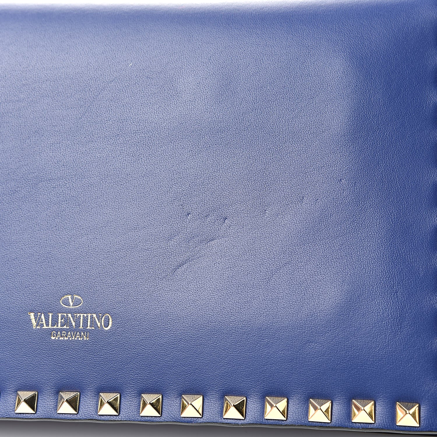 Valentino Garavani Nappa Rockstud Wristlet Clutch Blue China 10 of 10