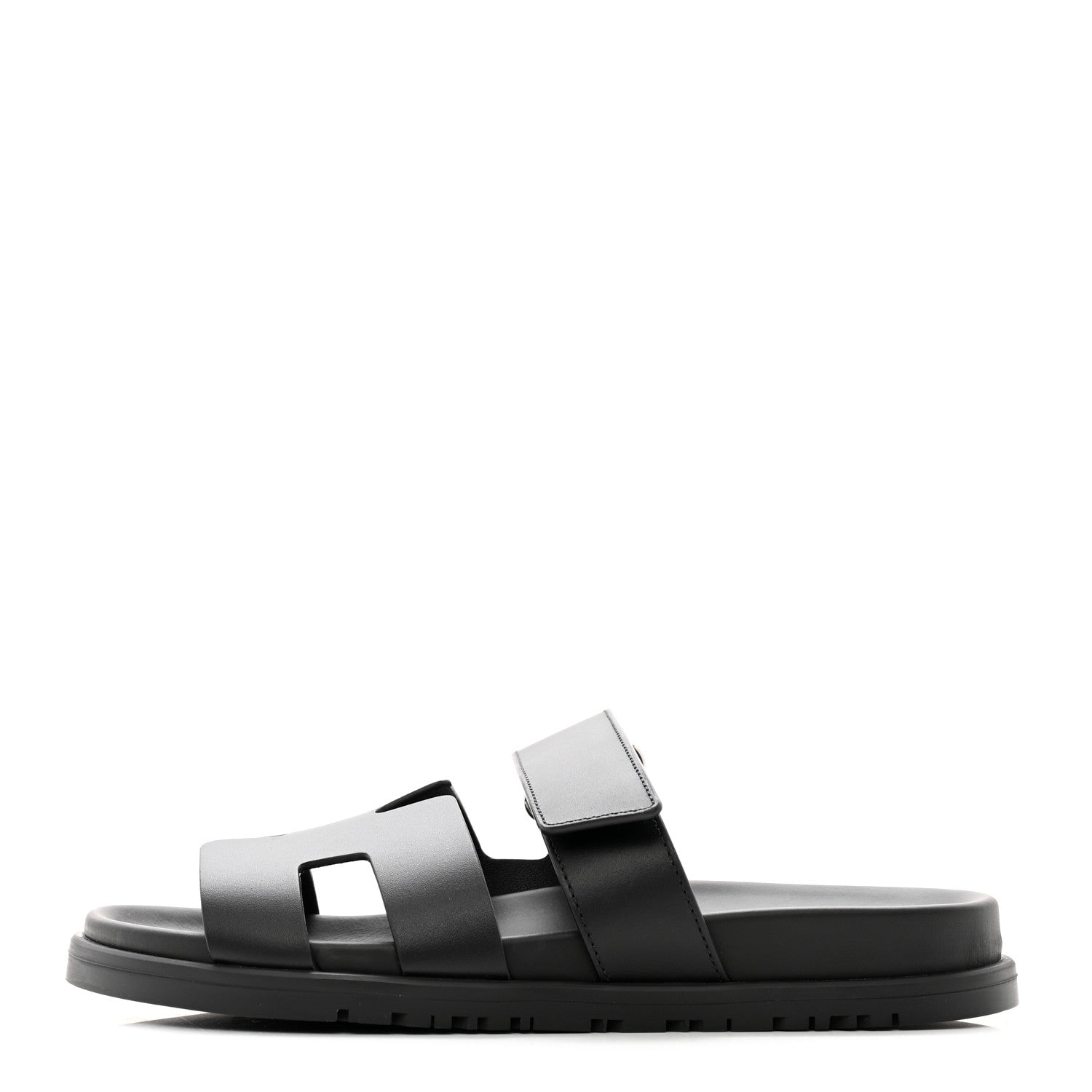 Hermes Calfskin Womens Chypre Sandals 36 Black 1 of 9