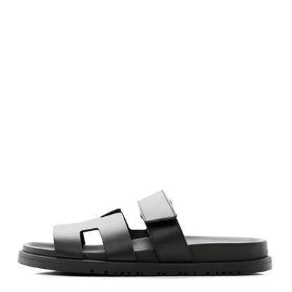 Hermes Calfskin Womens Chypre Sandals 36 Black 1 of 9
