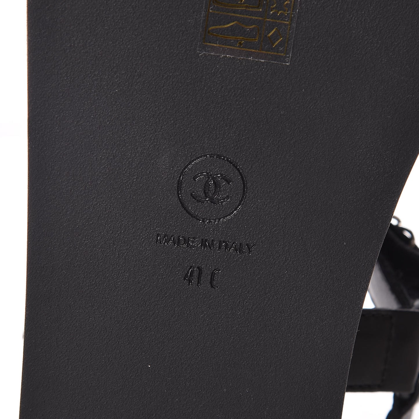 Lambskin Chain Sandals 41 Black