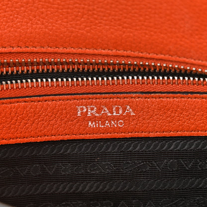 Prada Vitello Phenix Embossed Logo Shoulder Bag Papaya 6 of 14