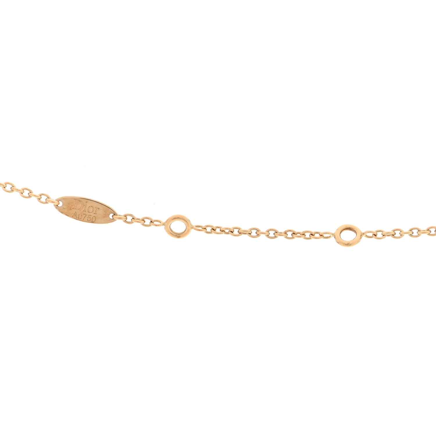 Christian Dior 18K Yellow Gold Diamond Mother of Pearl Rose Des Vents Necklace 4 of 5