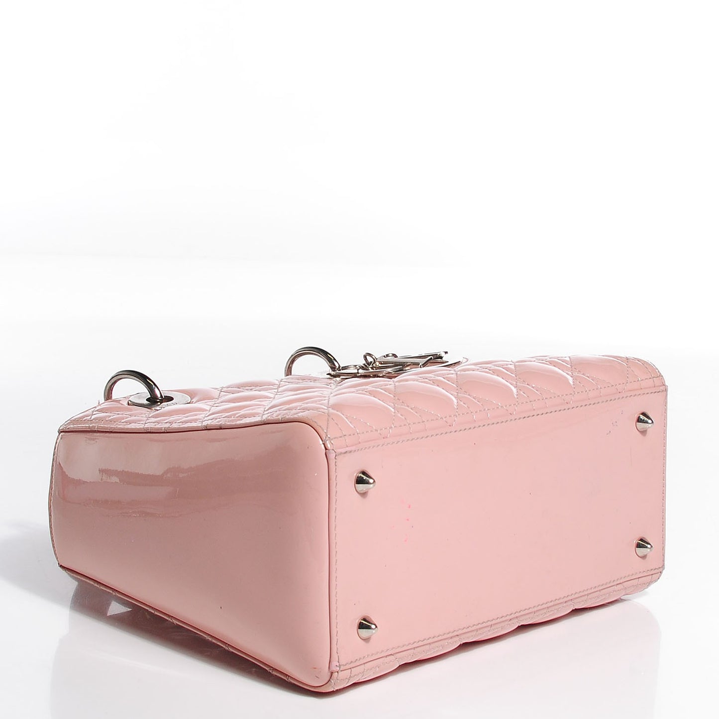 Patent Cannage Medium Lady Dior Rose Clair