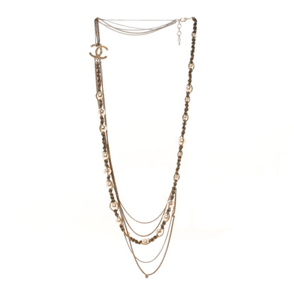 Chanel Pearl CC Chain Multi Strand Necklace Gold 3 of 6