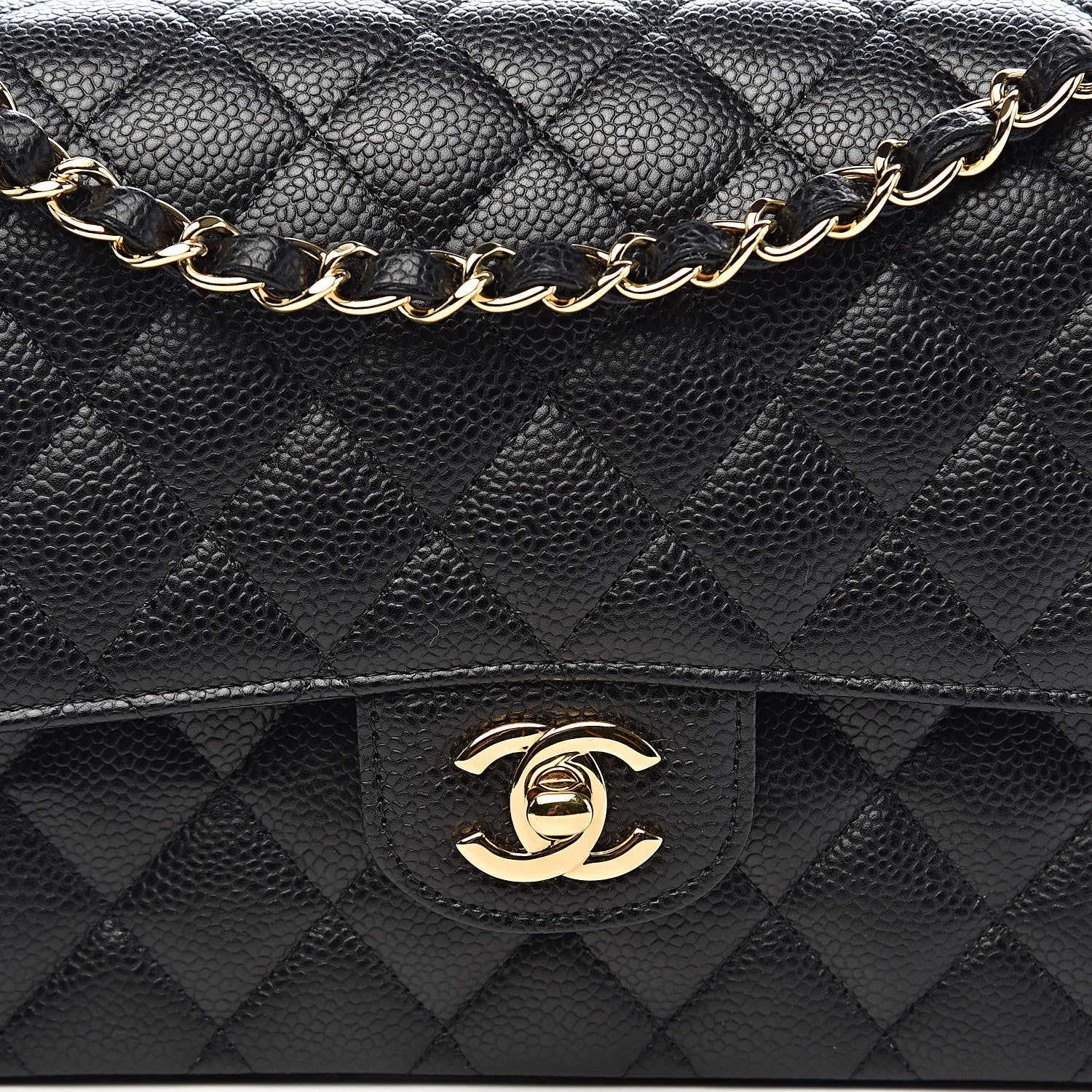 Chanel Caviar Quilted Medium Double Flap Black 10 of 11