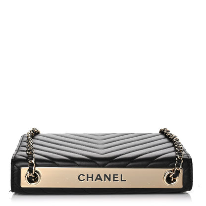 Chanel Lambskin Chevron Quilted Trendy CC Wallet On Chain WOC Black 10 of 14