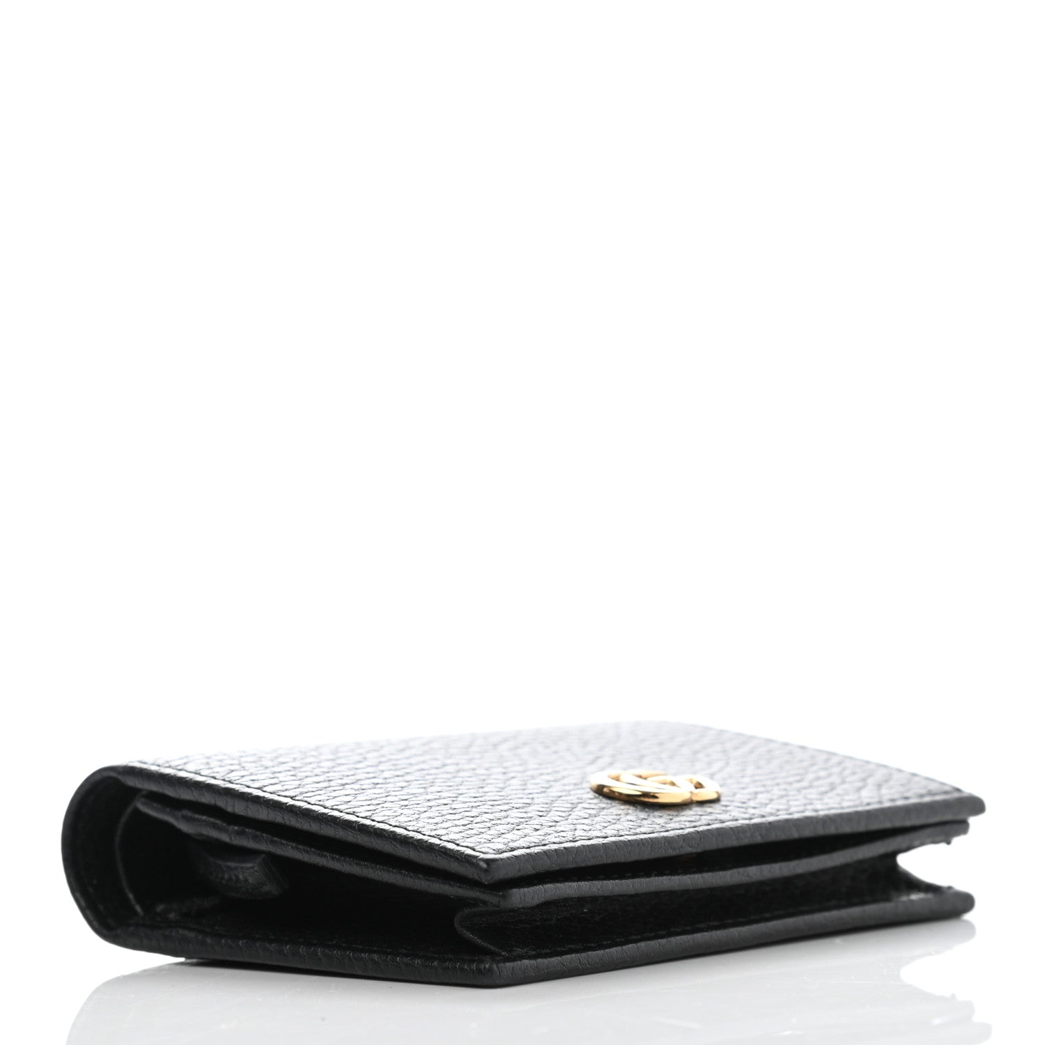 Gucci Pebbled Calfskin GG Marmont Card Case Black 4 of 7