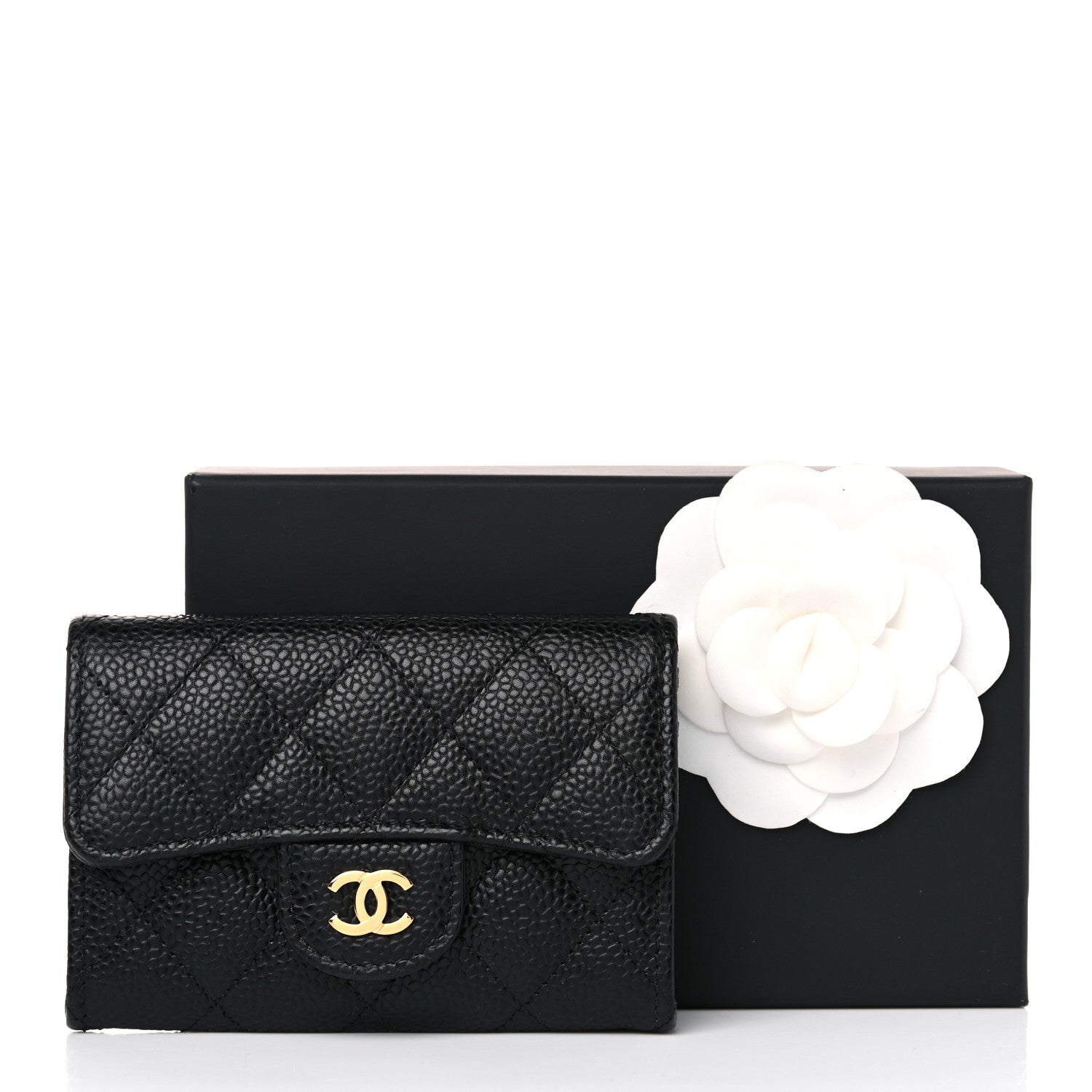 Chanel Caviar Quilted Flap Card Holder Wallet Black 9 of 9