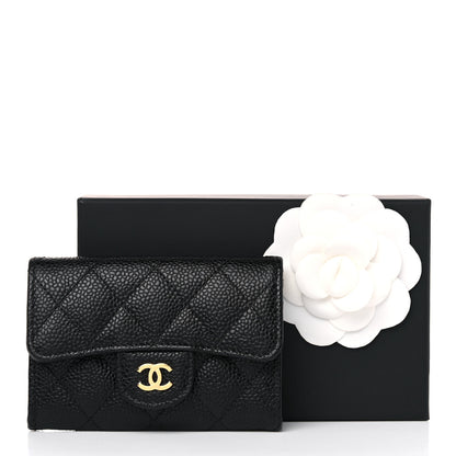 Chanel Caviar Quilted Flap Card Holder Wallet Black 9 of 9