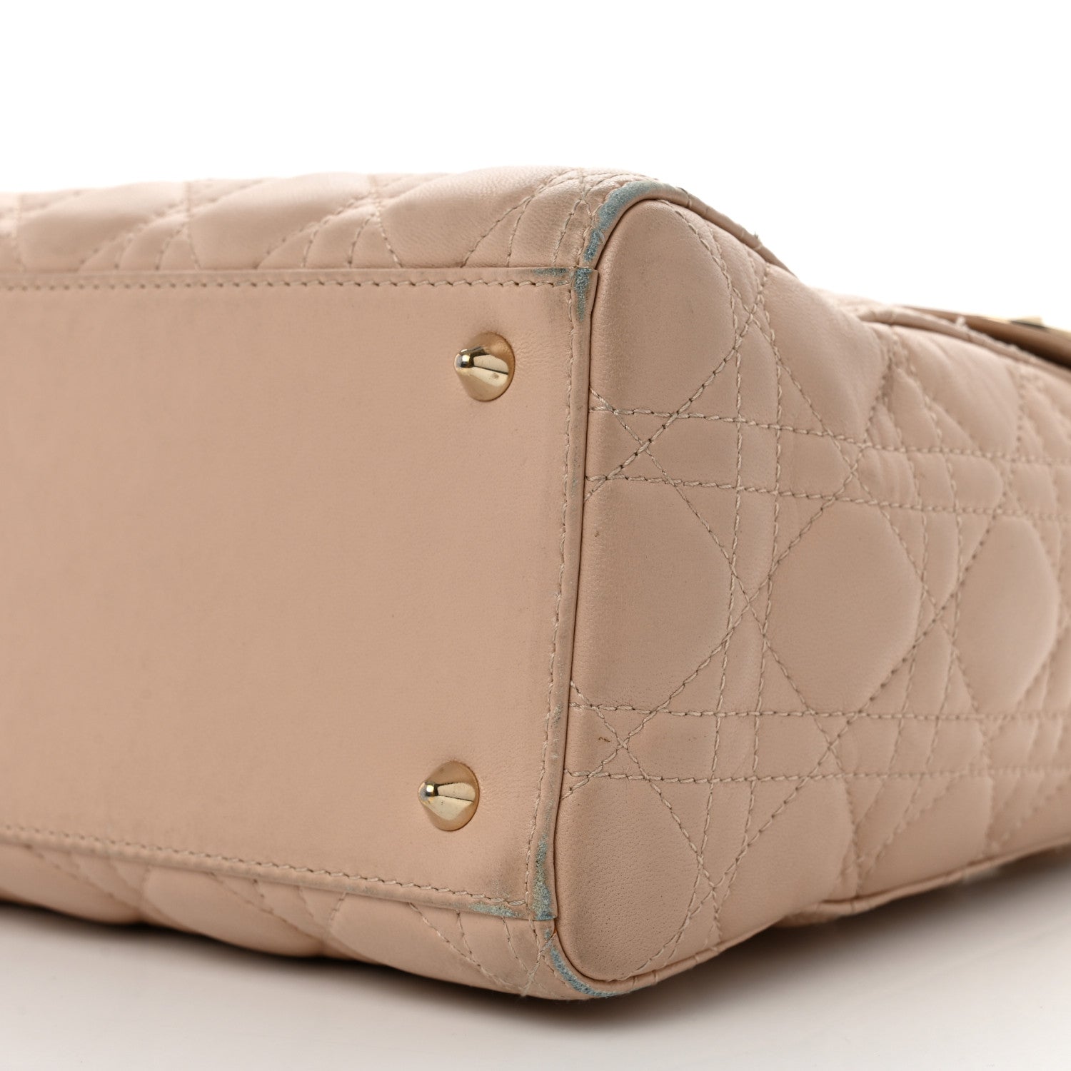 Christian Dior Lambskin Cannage Medium Lady Dior Beige 10 of 12