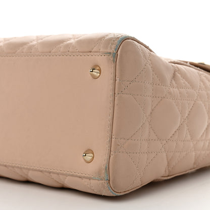 Christian Dior Lambskin Cannage Medium Lady Dior Beige 10 of 12