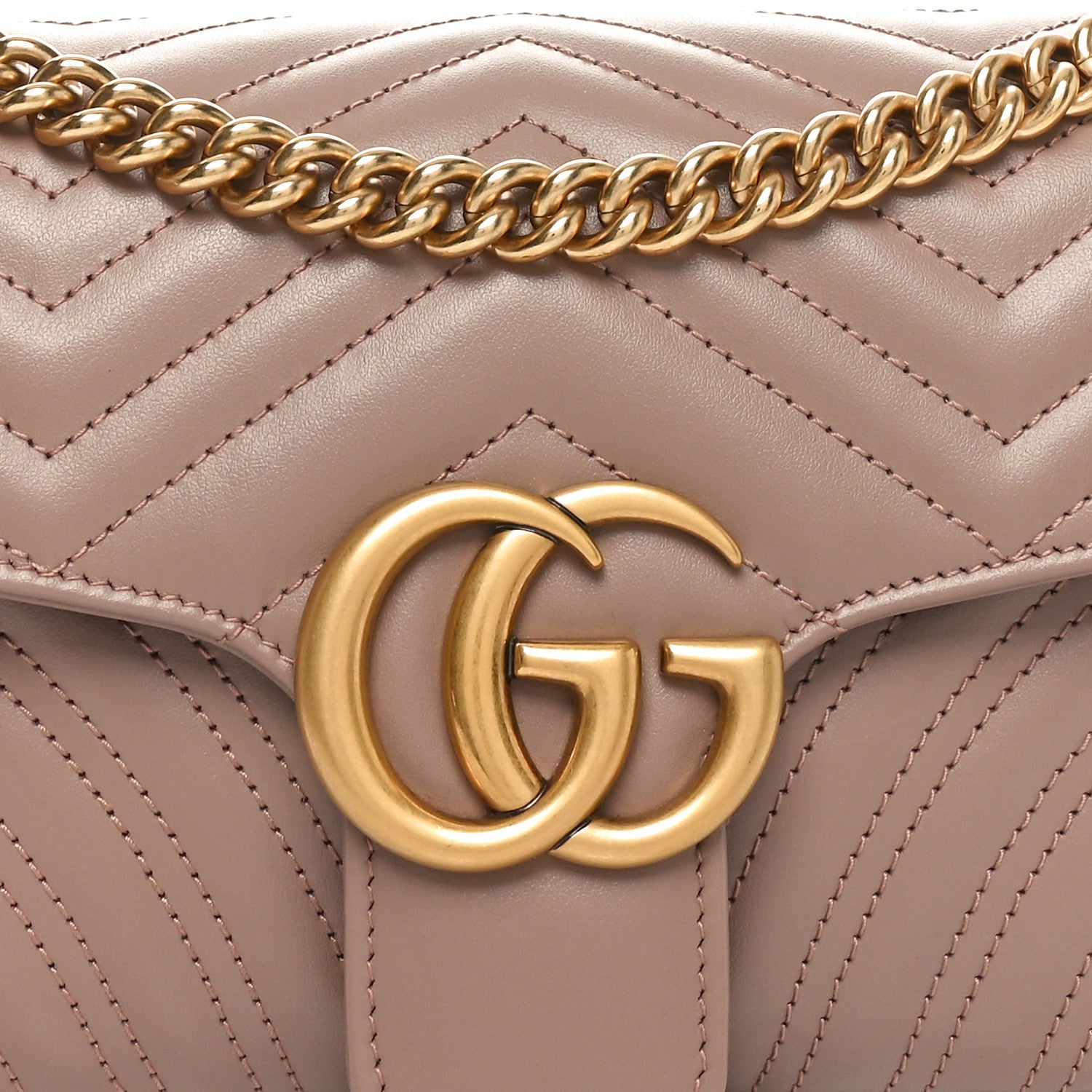 Gucci Calfskin Matelasse Small GG Marmont Shoulder Bag Porcelain Rose 8 of 10