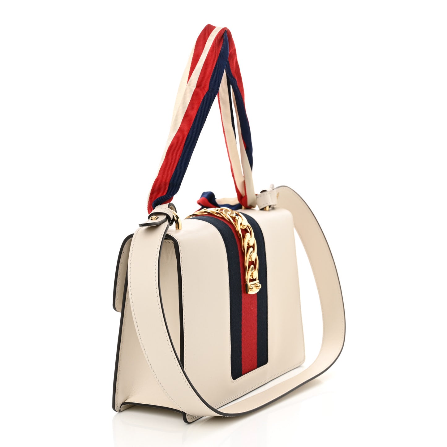Calfskin Small Sylvie Shoulder Bag Off White