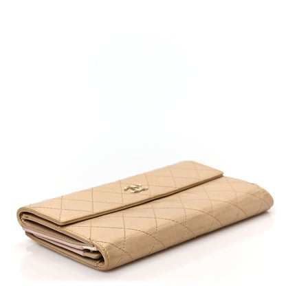 Chanel Metallic Calfskin Quilted Long Flap Wallet Gold 4 of 8