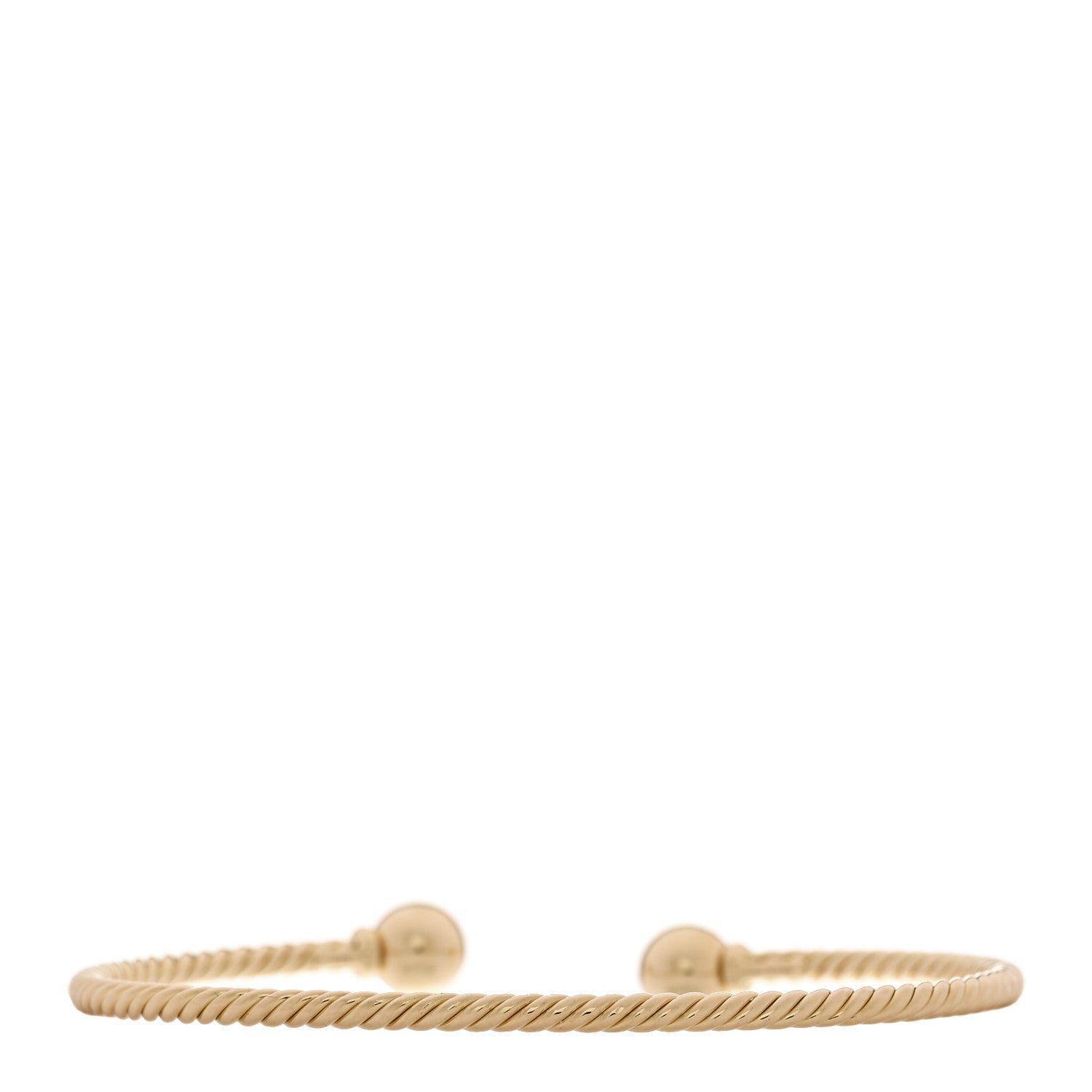 David Yurman 18K Yellow Gold 2.6mm Solari Cablespira Bracelet 1 of 3