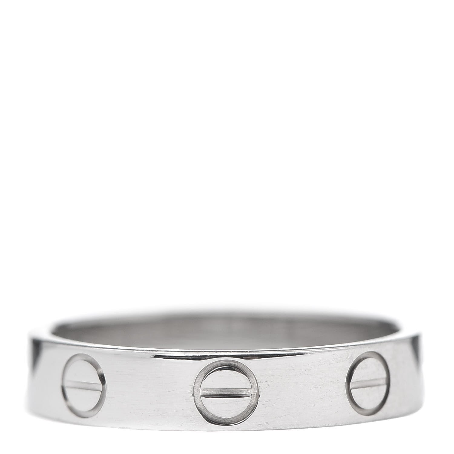 Cartier 18K White Gold 3.5mm LOVE Wedding Band Ring 50 5.25 1 of 5