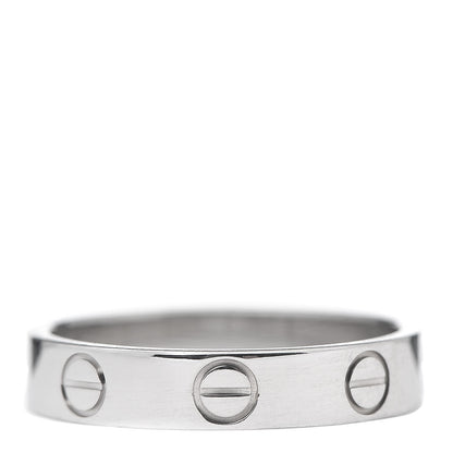 Cartier 18K White Gold 3.5mm LOVE Wedding Band Ring 50 5.25 1 of 5