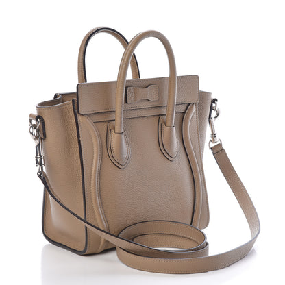 Celine Drummed Calfskin Nano Luggage Dune 3 of 15