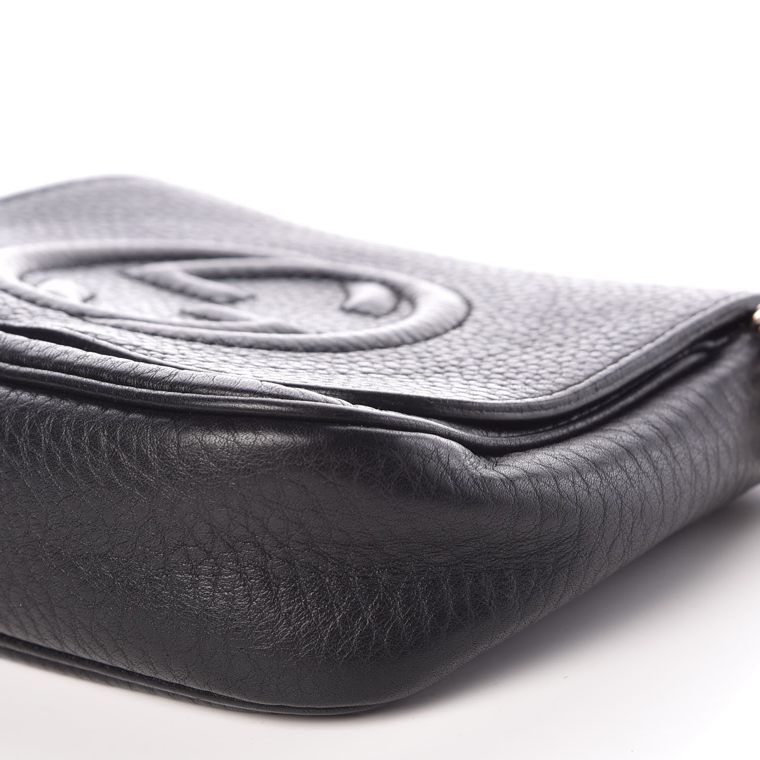 Gucci Pebbled Calfskin Small Soho Flap Crossbody Black 9 of 10