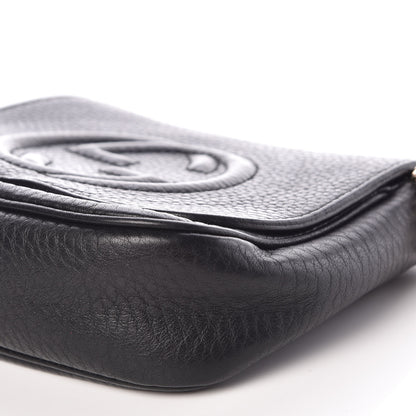 Gucci Pebbled Calfskin Small Soho Flap Crossbody Black 9 of 10