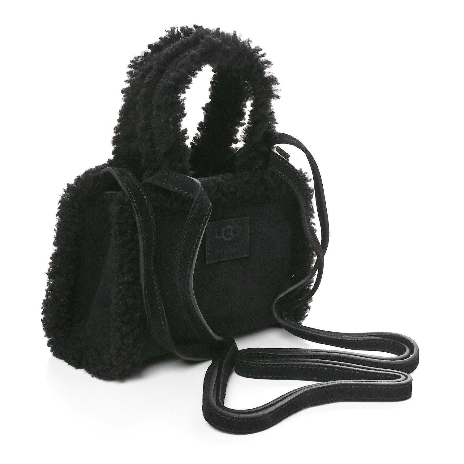 Telfar X UGG Suede Shearling Small Shopping Bag Black 3 of 9