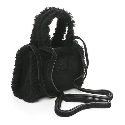Telfar X UGG Suede Shearling Small Shopping Bag Black 3 of 9