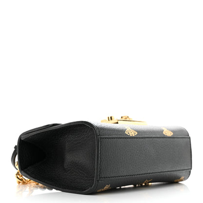 Gucci Grained Calfskin Bee Star Small Padlock Shoulder Bag Black 4 of 11