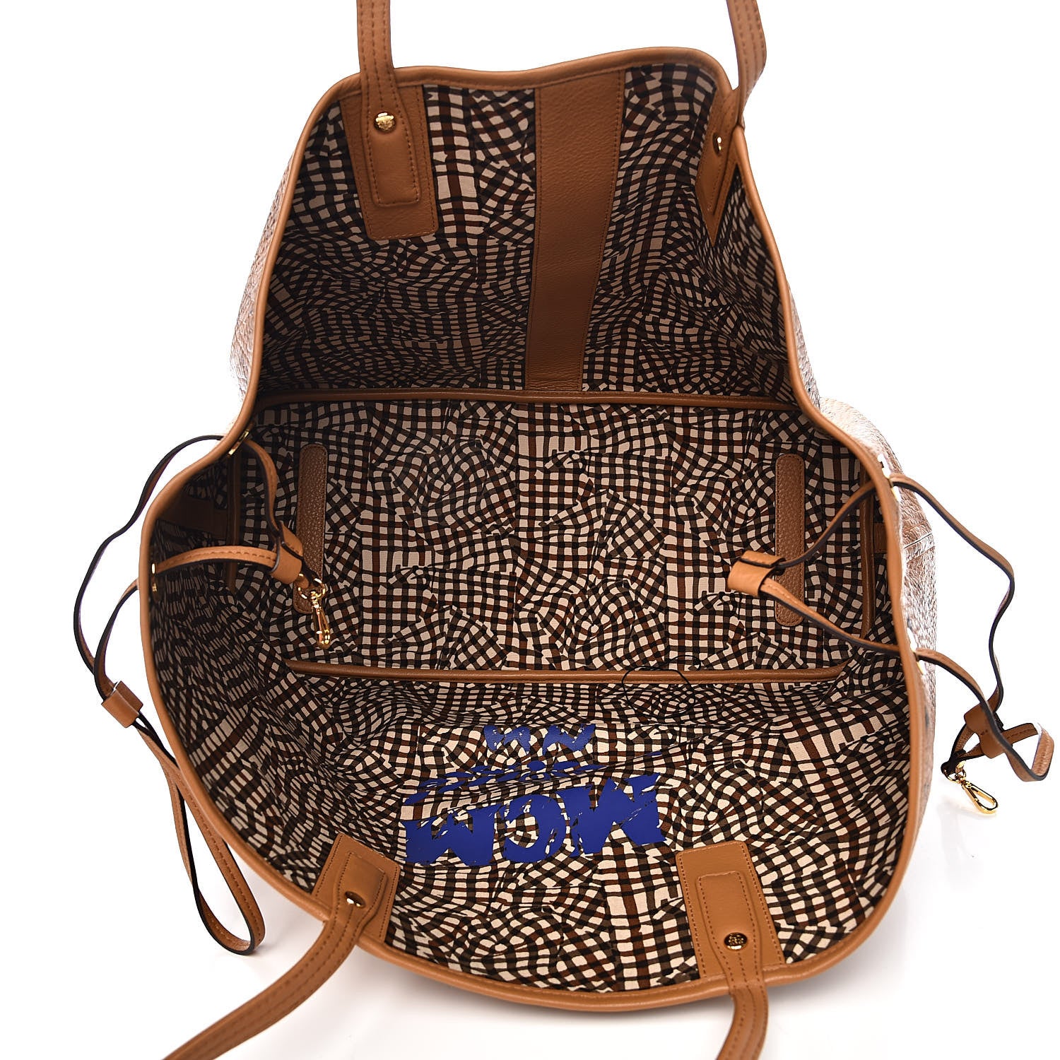 MCM Visetos Large Liz Reversible Shopper Tote Cognac 9 of 15