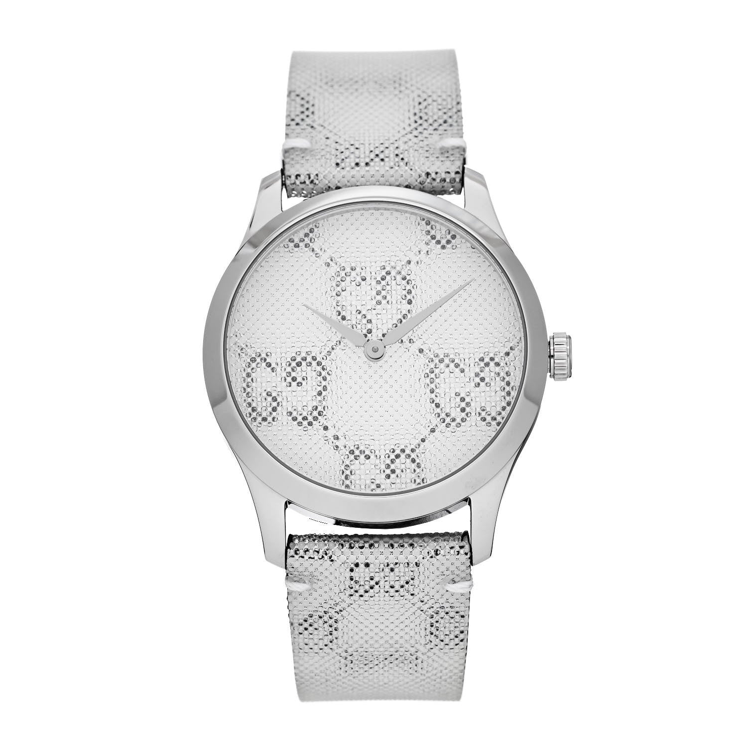 Gucci Stainless Steel Calfskin 38mm G-Timeless GG Hologram Quartz Watch 1 of 5