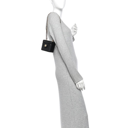 Chanel Lambskin Quilted Vanity Clutch With Chain Black 2 of 11