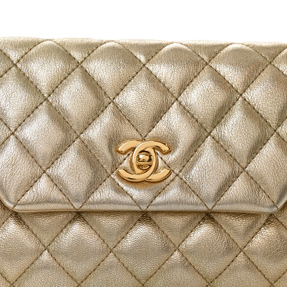 Chanel Metallic Lambskin Quilted Fold Up Again Clutch Gold 8 of 10