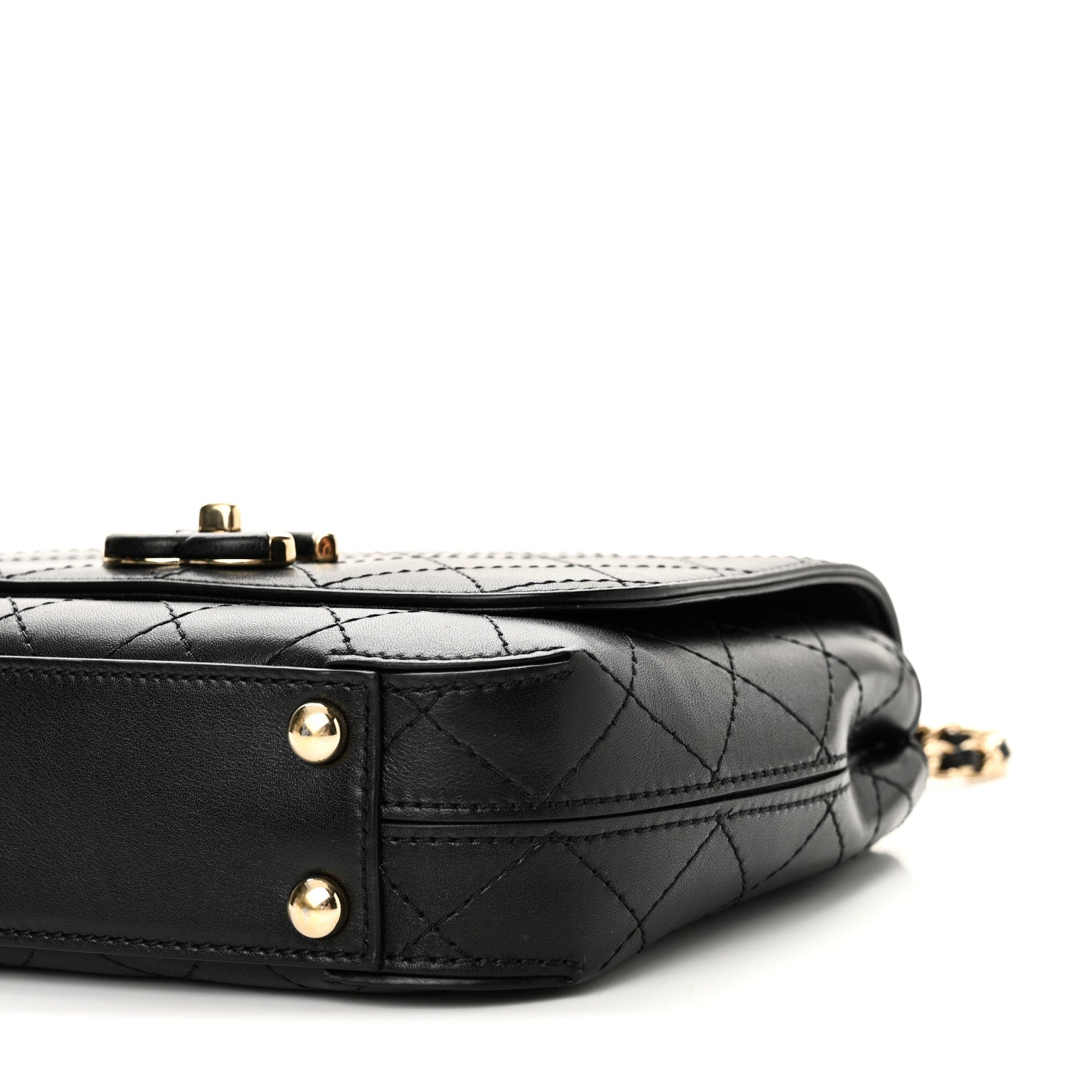 Chanel Calfskin Stitched Small Covered CC Flap Bag Black 9 of 10