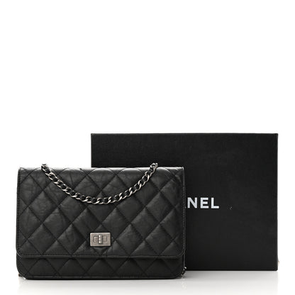 Chanel Aged Calfskin Reissue Wallet On Chain WOC Black 17 of 17