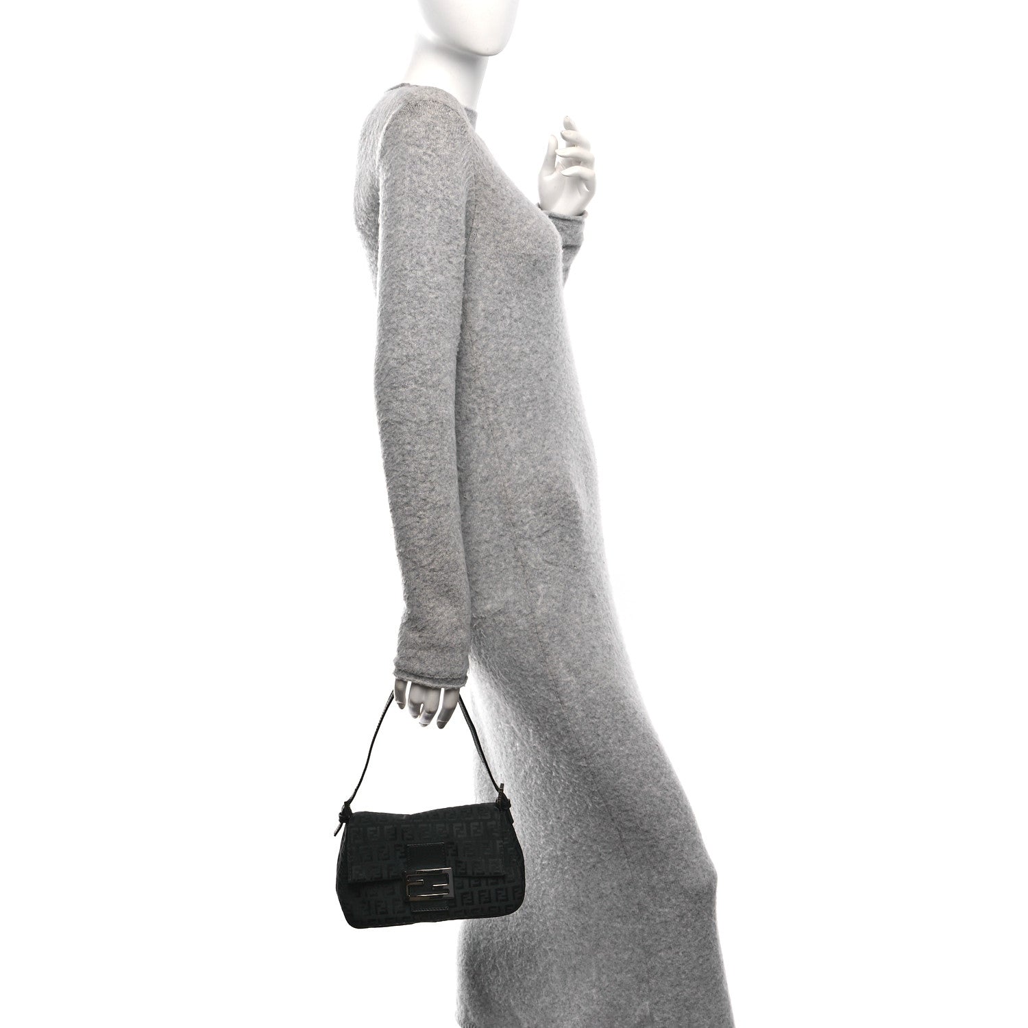 Fendi Zucchino Mini Mama Baguette Black 2 of 9