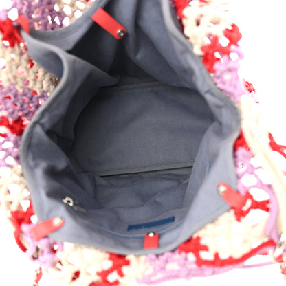 Chanel Lambskin Mixed Fibers Large Shopping Bag Red Purple White 6 of 12
