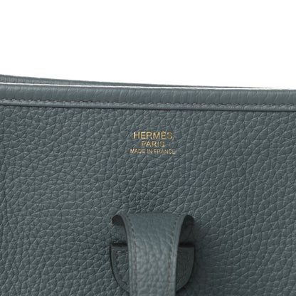 Hermes Taurillon Clemence Evelyne III PM Bleu Orage 6 of 11