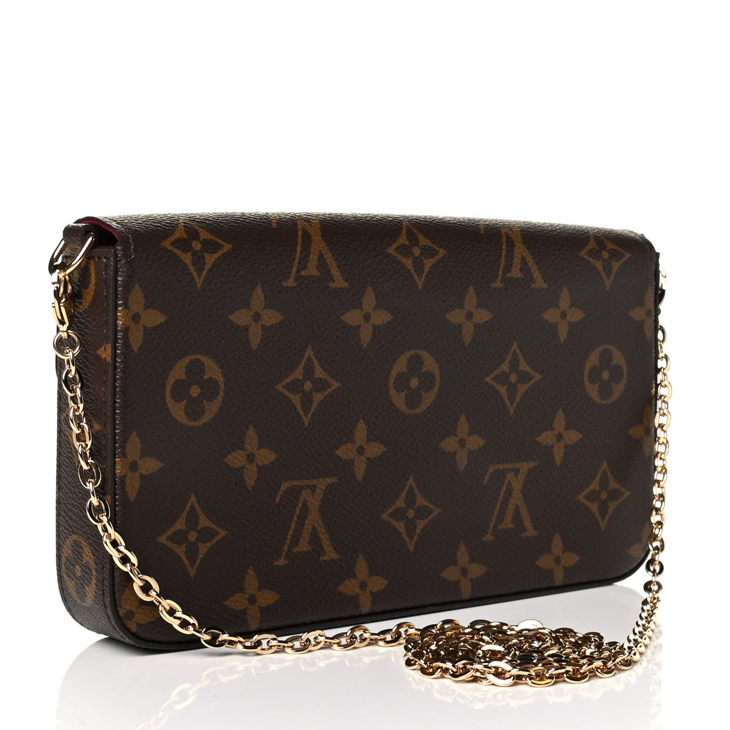 Monogram Pochette Felicie Chain Wallet Fuchsia
